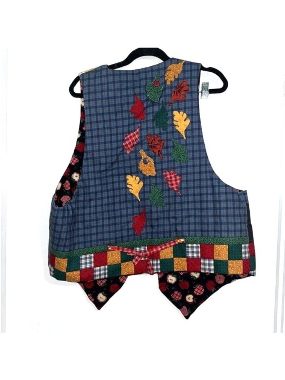 Vintage Apple & Alphabet Themed Patchwork Vest - Picture 8 of 10